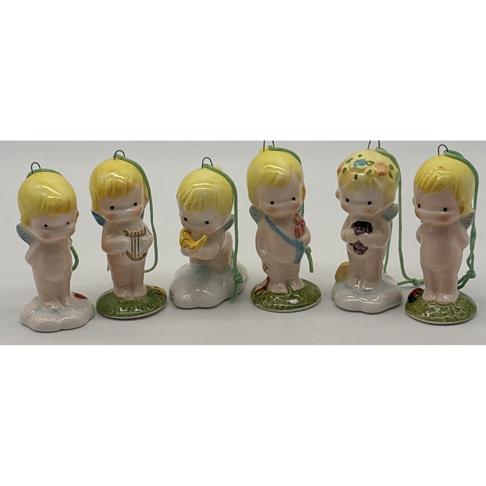 1977 WOLFPIT ENTERPRISES JOAN WALSH ANGLUND KEWPIE ANGEL 6 PC set Vintage